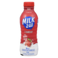 MILK 2 GO - Strawberry Milk 1% M.F., 473 Millilitre