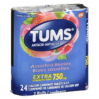 Tums - Extra Strength Assorted Berries 750mg, 24 Each