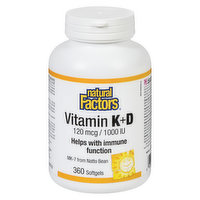 Natural Factors - Vitamin K&D, 360 Each