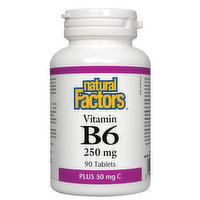 Natural Factors - Vitamin B6 250mg + Vitamin C, 90 Each