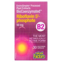 Natural Factors - Vitamin B2 Riboflavin 50mg BioCoenzymated, 30 Each