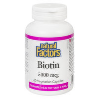 Natural Factors - Biotin 5000mcg, 60 Each