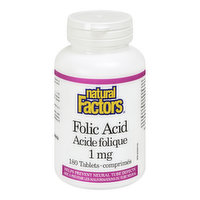 Natural Factors - Folic Acid 1mg, 180 Each