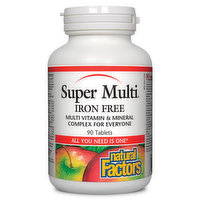 Natural Factors - Super Multi Plus Iron Free, 90 Each