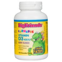 Natural Factors - Big Friends Vitamin D3 400IU Chewable Berry Bunch, 250 Each