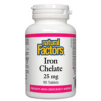 Natural Factors - Iron Chelate 25mg, 90 Each