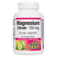 Natural Factors - Magnesium Citrate 150 mg Chewable Key Lime, 60 Each