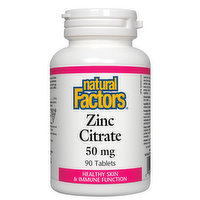 Natural Factors - Zinc Citrate 50mg, 90 Each