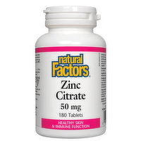 Natural Factors - Zinc Citrate 50mg, 180 Each