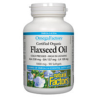 Natural Factors - Flaxseed Oil, 90 Each