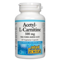 Natural Factors - Acetyl L Carnitine 500mg, 60 Each