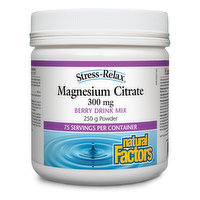 Natural Factors - Stress Relax Magnesium Citrate 300mg Berry, 250 Gram