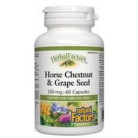 Natural Factors - HerbalFactors Horse Chestnut & Grape Seed, 60 Each