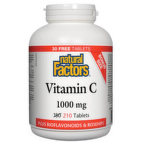 Natural Factors - Vitamin C 1000mg Bonus, 210 Each