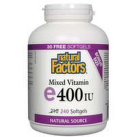 Natural Factors - Vitamin E 400IU Mixed Bonus, 240 Each