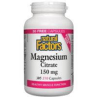 Natural Factors - Magnesium Citrate 150mg Bonus, 210 Each