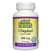 Natural Factors - Ubiquinol Active CoQ10 200mg, 30 Each