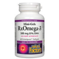 Natural Factors - RxOmega 3 500mg Mini Gels, 60 Each