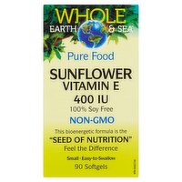 Whole Earth & Sea - Sunflower Vitamin E 400IU, 90 Each