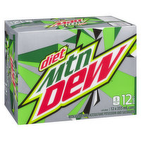 Diet Mountain Dew Citrus Soda Pop, 12 fl oz, 8 Pack Bottles