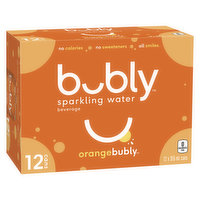 Bubly Bubly - Sparkling Water Orangebubly, 12 Each