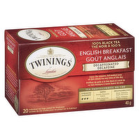 Twinings - English Breakfast Decaffeinated Tea, 20 Each