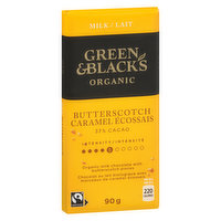 GREEN & BLACK'S - Organic Milk Chocolate - Butterscotch Caramel, 90 Gram