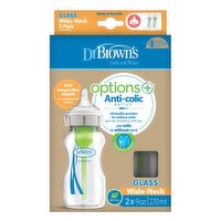 Dr Browns - Wide Neck Glass Bottles - 9 oz Anti-Colic