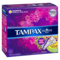 Tampax - Radiant Plastic Tampons Duo Pack R/S, 32 Each