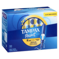 Tampax - Pocket Pearl Tampons, Regular, 32 Each