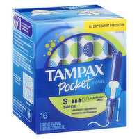 Tampax - Pocket Pearl Tampons, Super, 16 Each