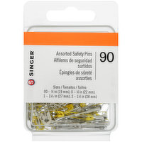 Singer - Assorted Steel Safety Pins, 50 Each