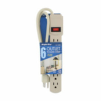 Bright-Way - Power Strip 6 Outlet, 1 Each