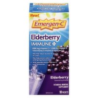 Emergen-C - Immune + elderberry fizzy drink mix, 18 Each