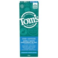 Tom's Of Maine - Simply White Toothpaste - Peppermint Menthol, 85 Millilitre