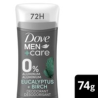 Dove - Men+Care Eucalyptus + Birch 0% Aluminum 48h Deodorant Stick, 74 Gram