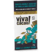 Viva Cacao - Chocolate Bar Coconut Vanilla Cacao Nibs, 41 Gram