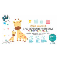 Gia - 3-Ply Disposable Kids Face Mask, 50 Each