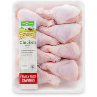 Western Canadian - Chicken Drumsticks Skin On, Raised Without Antibiotics, Family Pack, 1.08 Kilogram
