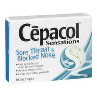 Cepacol - Sensations Sore Throat & Blocked Nose Lozenges, 16 Each