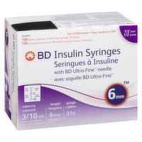 BD - Insulin Syringes 6mm, 100 Each