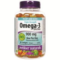 Webber Naturals - Omega 3 900mg One Per Day, 80 Each