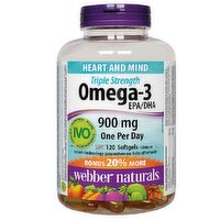Webber naturals - Omega-3 Triple Strength, 900mg, 120 Each