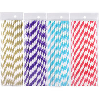 Endura - Paper Straws Striped, 25 Each