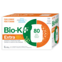 Bio-K+ - Extra Probiotic Peach & Turmeric, 6 Each
