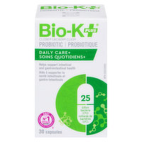 Bio-K+ - Probiotic 25 Billion Bacteria, Daily Care+ 30 Capsules, 30 Each