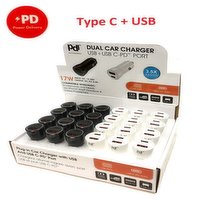 Pdi - Car Charging Ports, Black and White, 1 Each