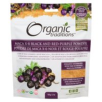 Organic Traditions - Maca X-6 Black and Red-Purple Powder, 150 Gram