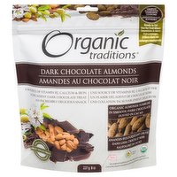Organic Traditions - Almonds Dark Chocolate, 227 Gram