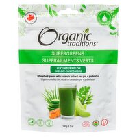 Organic Traditions - Supergreens Cucumber Melon, 100 Gram